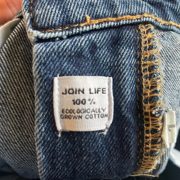 Zara Wide Leg Jeans Size 04 100% Cotton 10/10 Cut Off Bottom Trendy Hipster - Picture 4 of 6